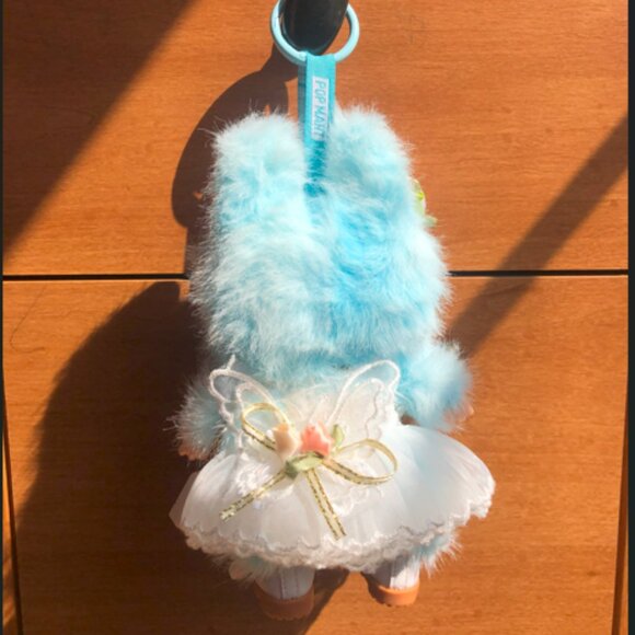 Handmade Labubu Lafufu Blue Plush Doll Keychain With Clothes - Picture 3 of 3